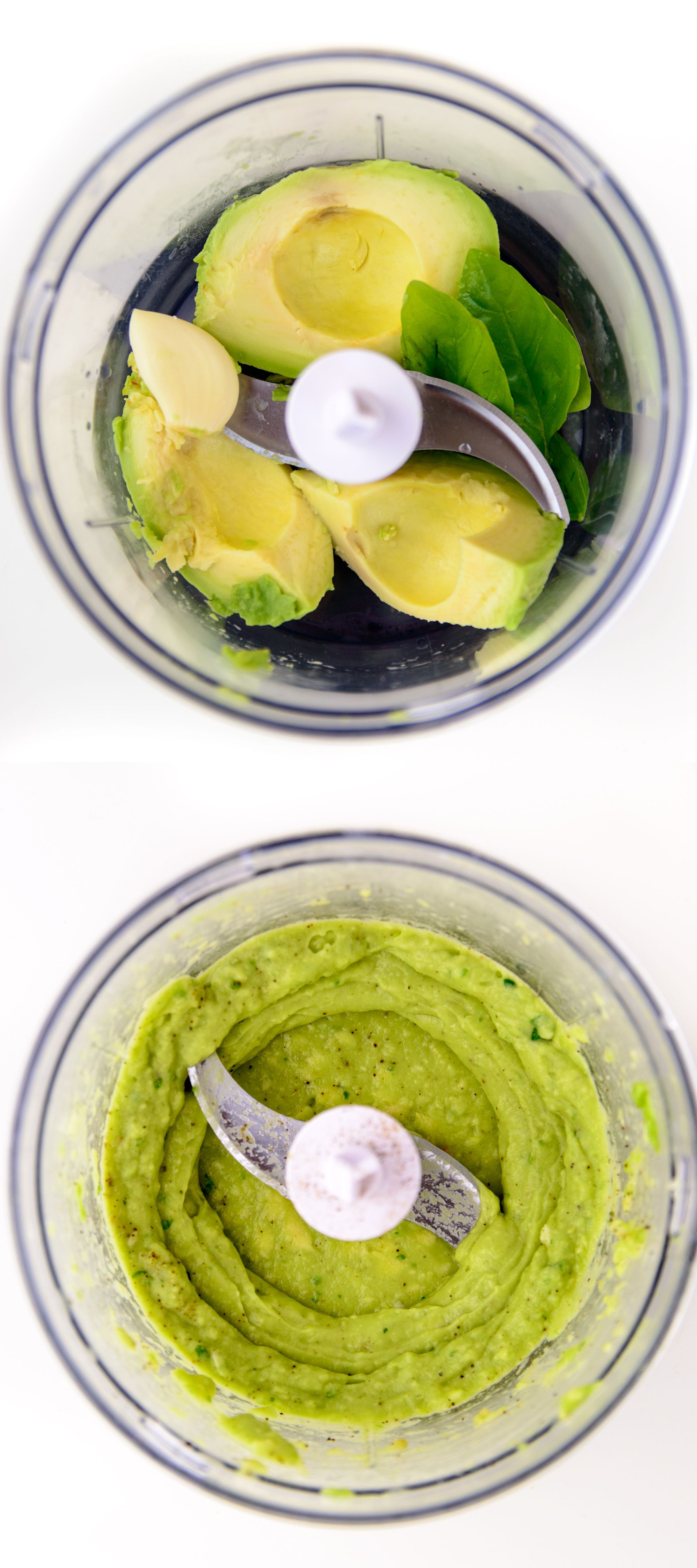 creamy avocado zoodles with bacon