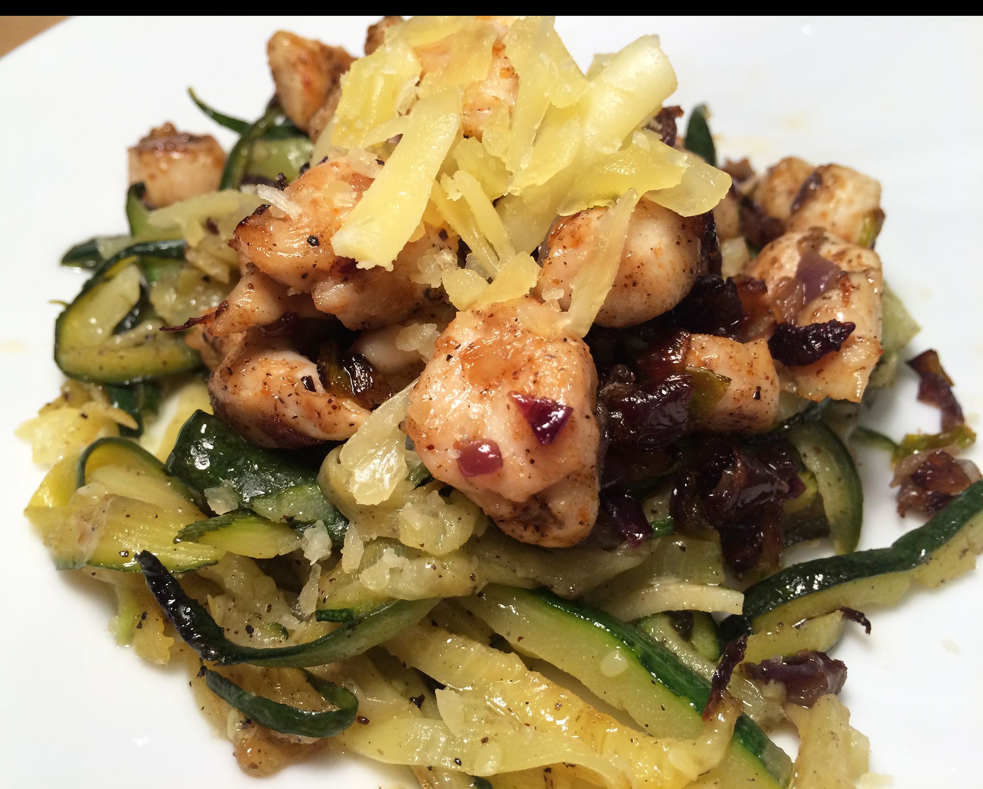 Zucchini noodles with chicken