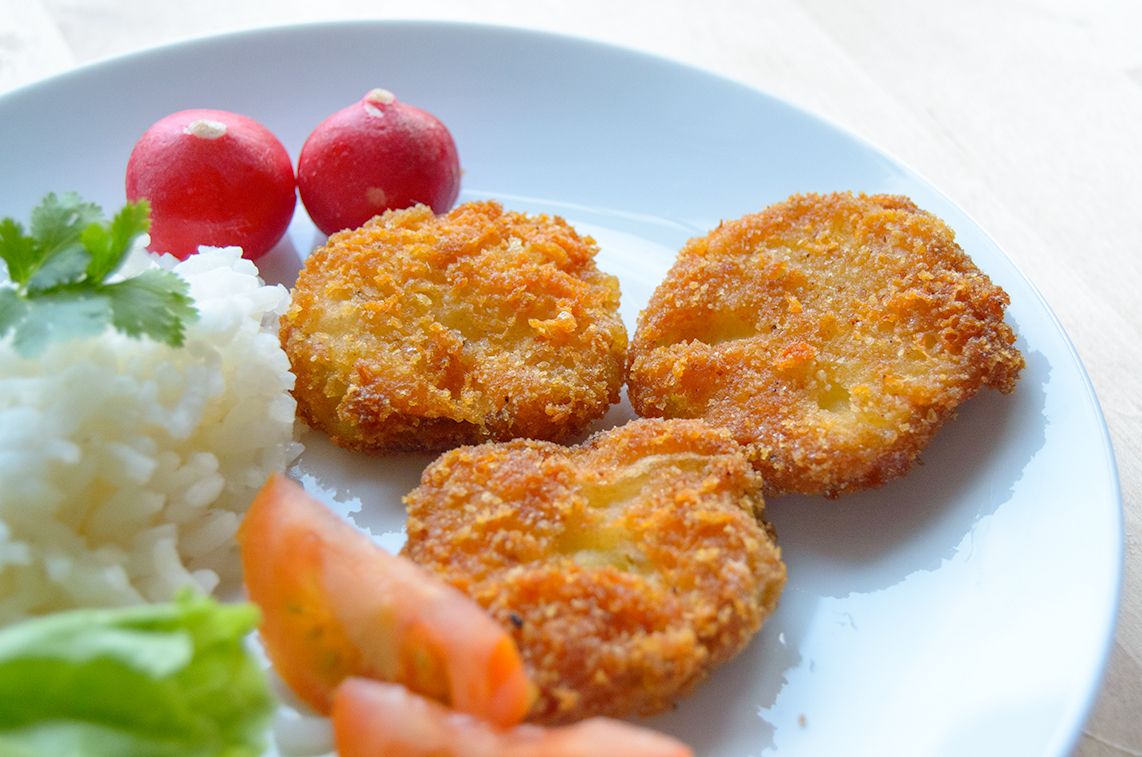 Breaded fried zucchini with cheese #vegetarian