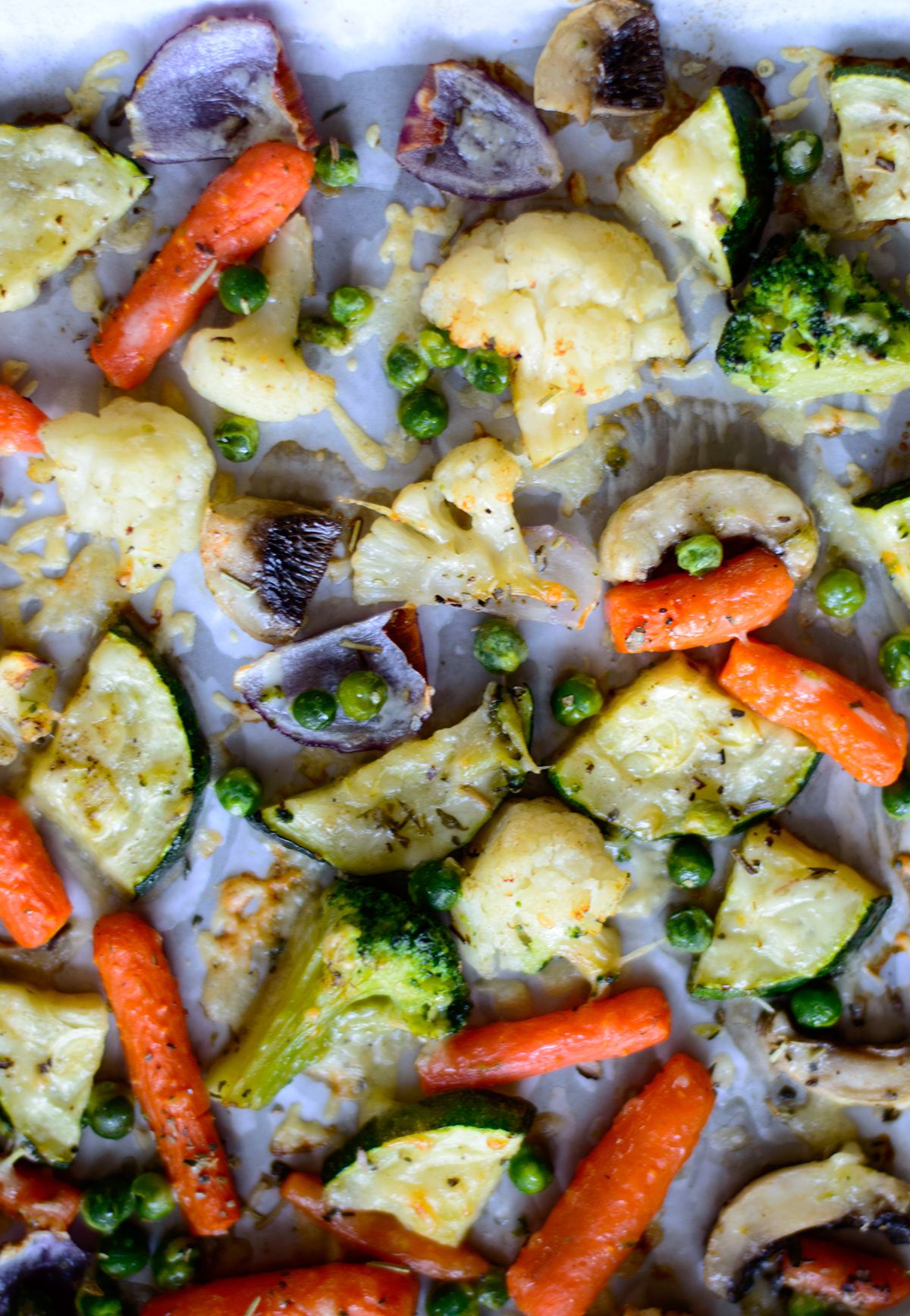 Roasted veggies with cheese