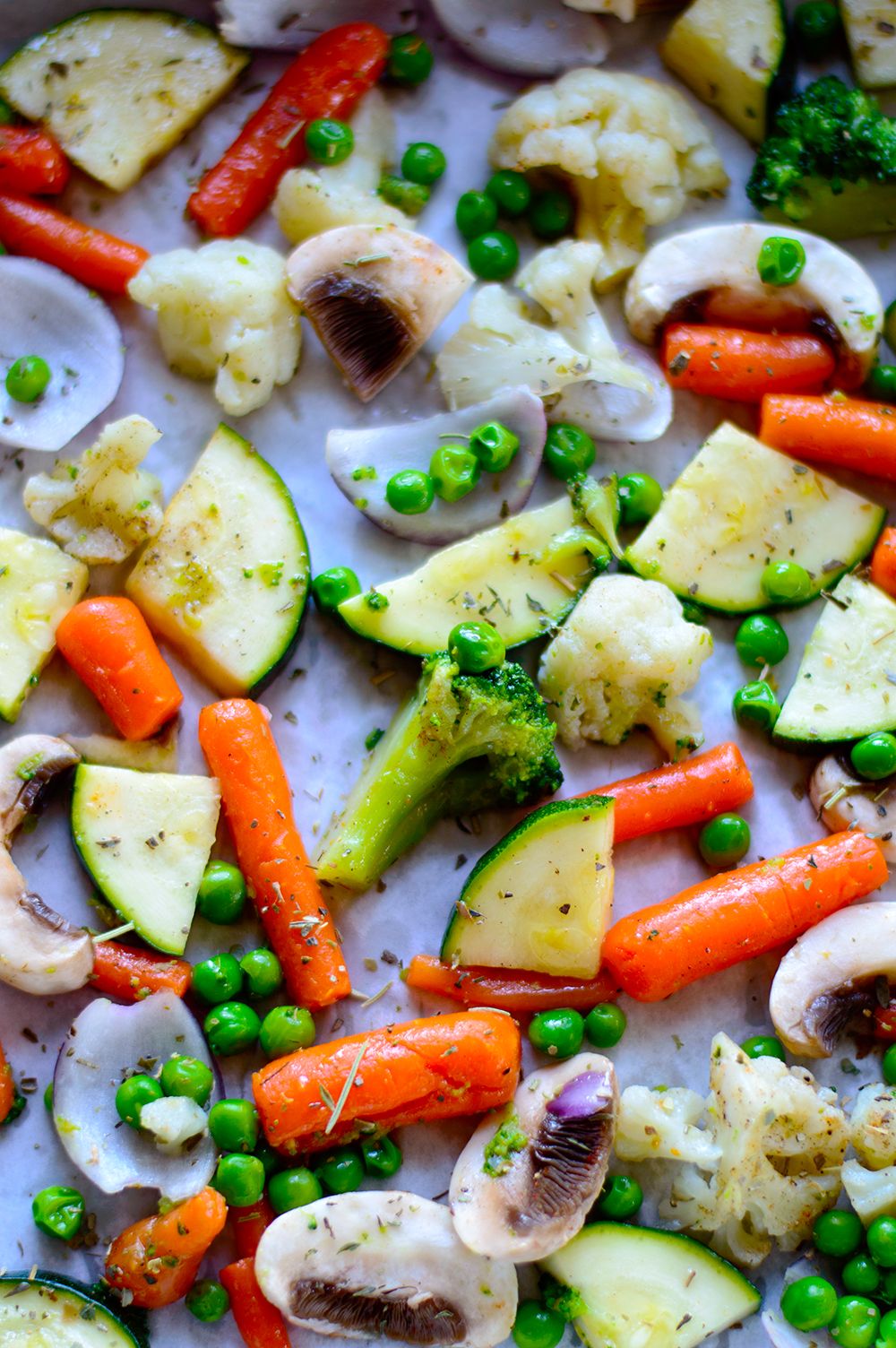 Roasted veggies with cheese