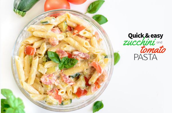 Quick zucchini and tomato pasta